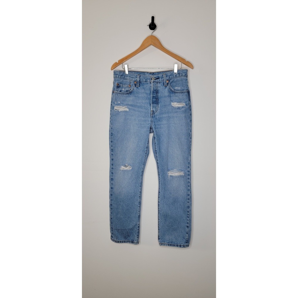 Levi's 501 Premium Denim Ankle Straight Jeans Women's size 29 Button Fly